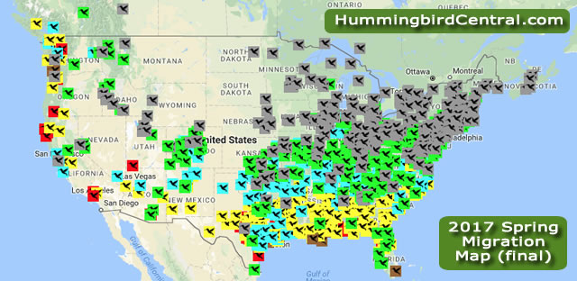 2017 Hummingbird Spring Migration Map