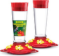 Set of 2 clear plastic hummingbird feeders with built-in ant moat on top ... at Amazon
